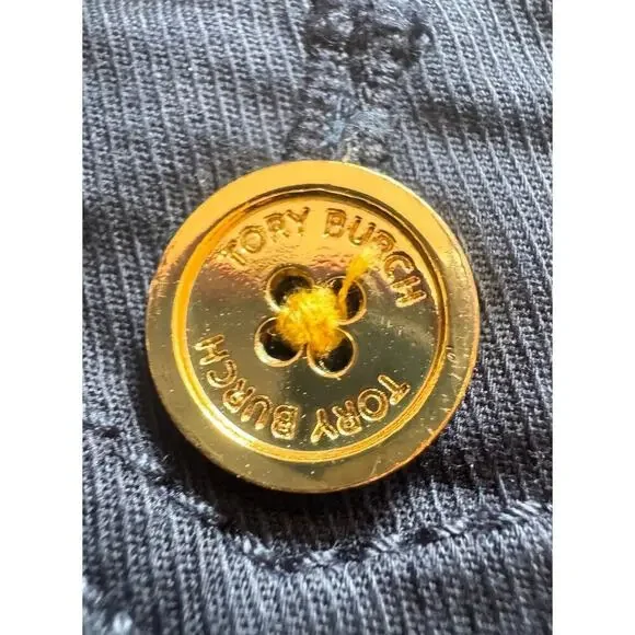 TORY BURCH Cotton Cargo Sailor Skirt with Kick Pleat Pockets Buttons Size 4 - Picture 5 of 6